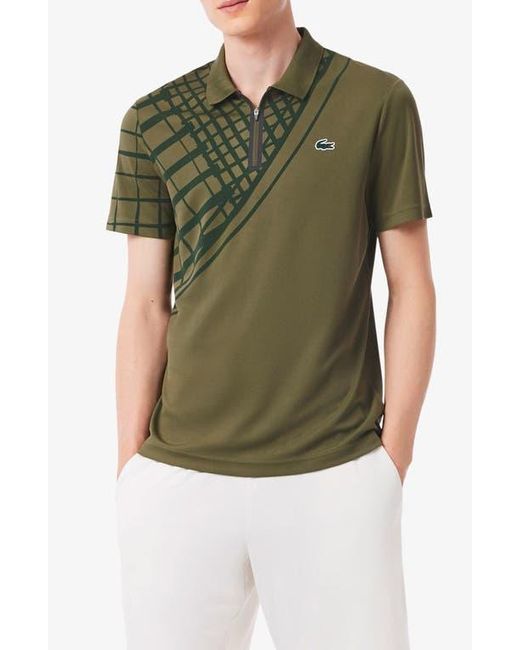 Lacoste Green Half Zip Polo for men