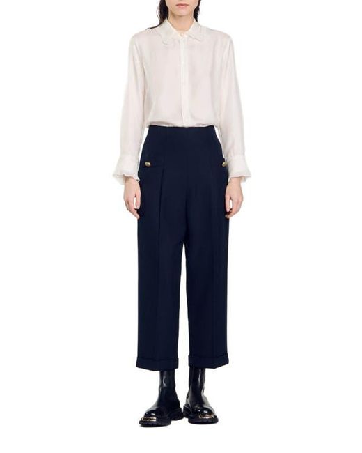 Sandro Blue Wide Legs Trousers