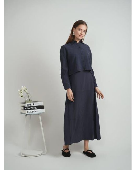 Versatile Green Copper Tencel Button Front Cropped Blouse