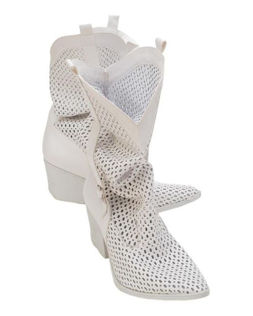 Prologue Shoes White Larry Western Cut-Out Summer Boots