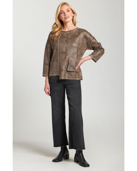 Apny Brown Asymmetric Pullover