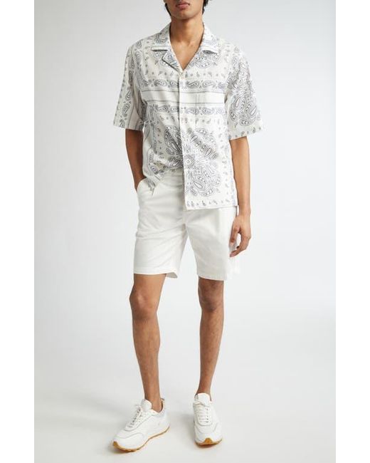 Eleventy White Stretch Cotton Bermuda Shorts for men