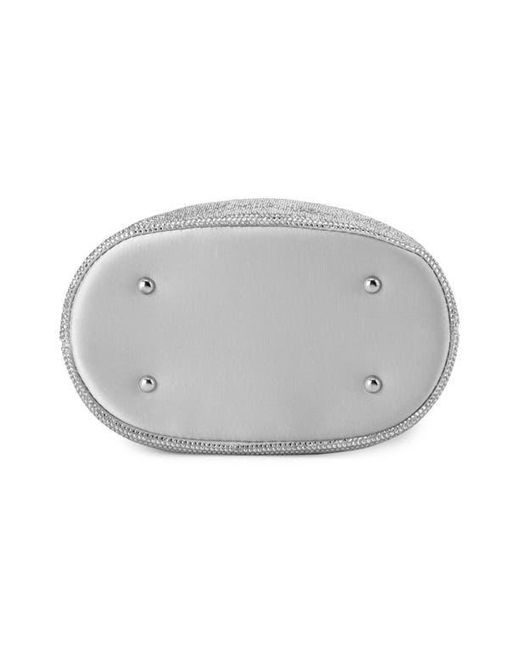 Olga Berg Gray Mabel Crystal Top Handle Clutch
