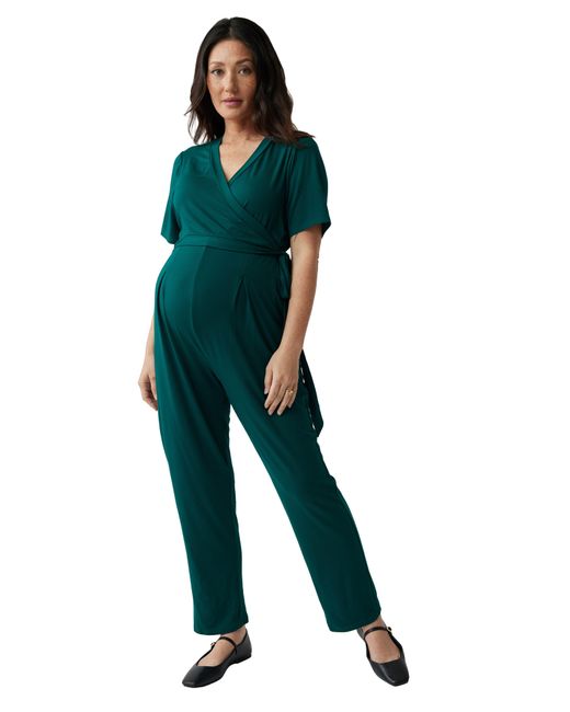 Ingrid & Isabel Green Ingrid & Isabel Crop Jersey Maternity/nursing Jumpsuit