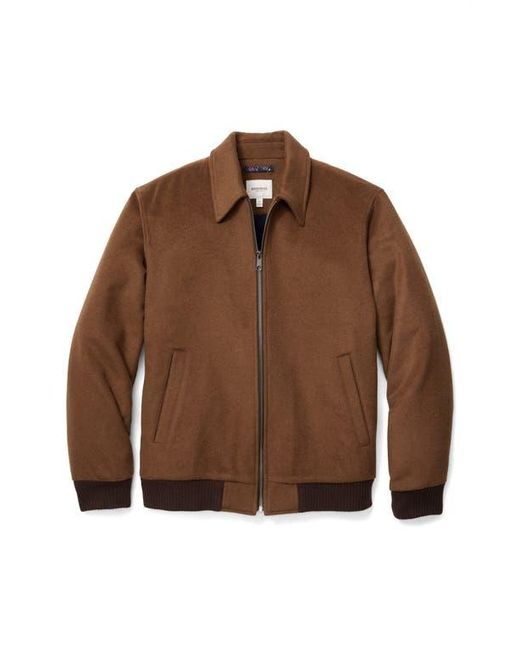Bonobos Brown Wool Blend Bomber Jacket for men