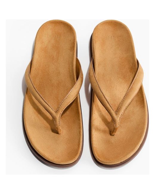 H&M Brown Footbed Flip-Flops