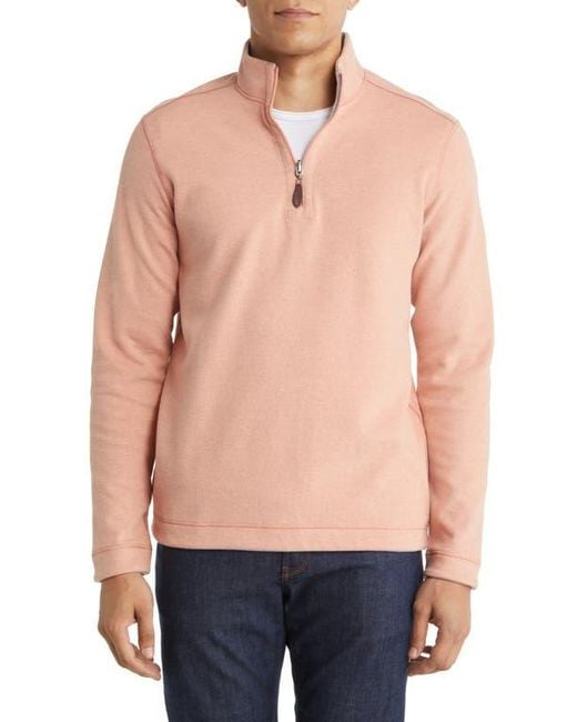 Johnston & Murphy Blue Reversible Quarter Zip Pullover for men