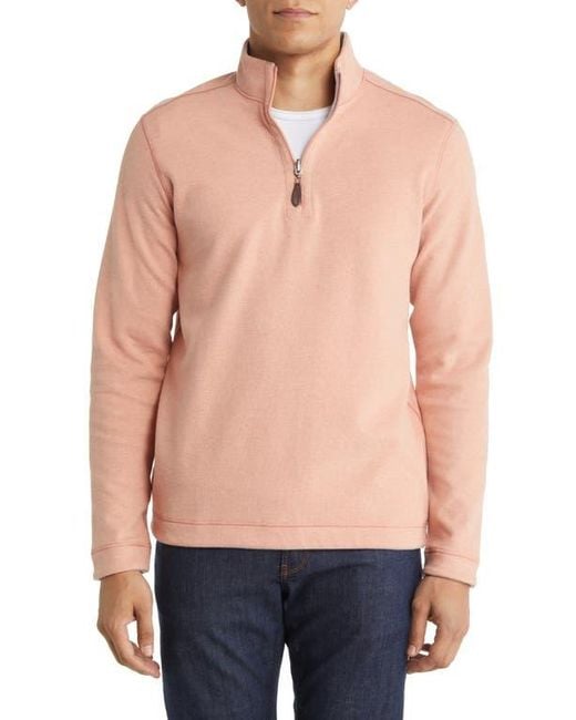 Johnston & Murphy Blue Reversible Quarter Zip Pullover for men