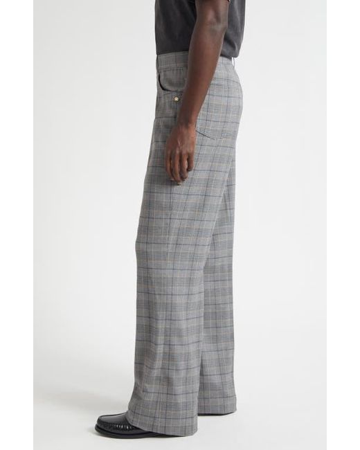 Amiri Gray Check Wool Bootcut Pants for men