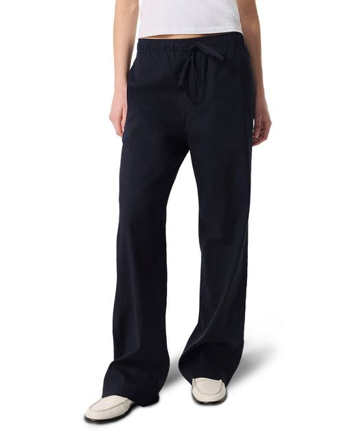Rag & Bone Blue Logan Drawstring Linen Blend Pants