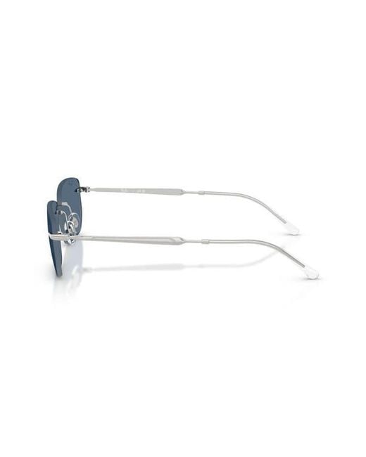 Ray-Ban Blue 56Mm Rimless Rectangular Sunglasses