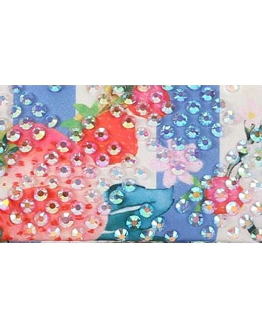 Kurt Geiger Blue Mini Kensington Crystal Embellished Fabric Crossbody Bag