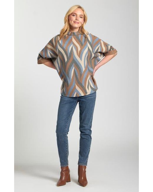Apny Black Interlacing Lines Cowl Neck Sweater