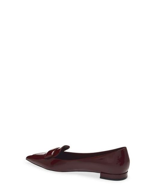 Stuart Weitzman Brown Sovinnie Patent Loafer Flat