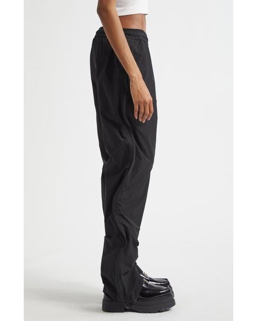Alexander Wang Black Ruched Wide Leg Track Pants
