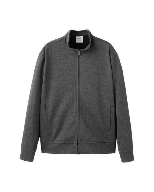 Mango Gray Regular Fit Zip Jacket for men