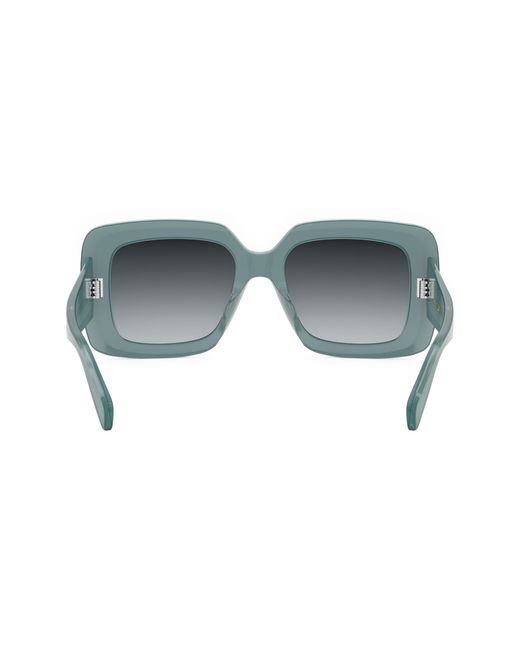 Céline Blue Bold 3 Dots 54mm Square Sunglasses