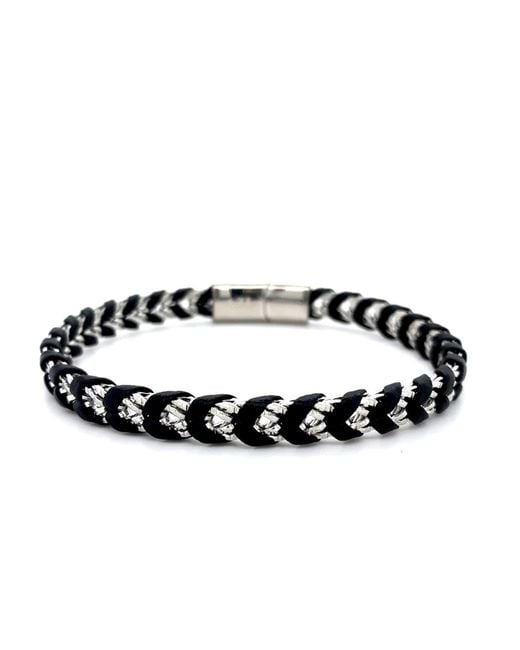 Anna Zuckerman Black Ollie Braid Cuff for men