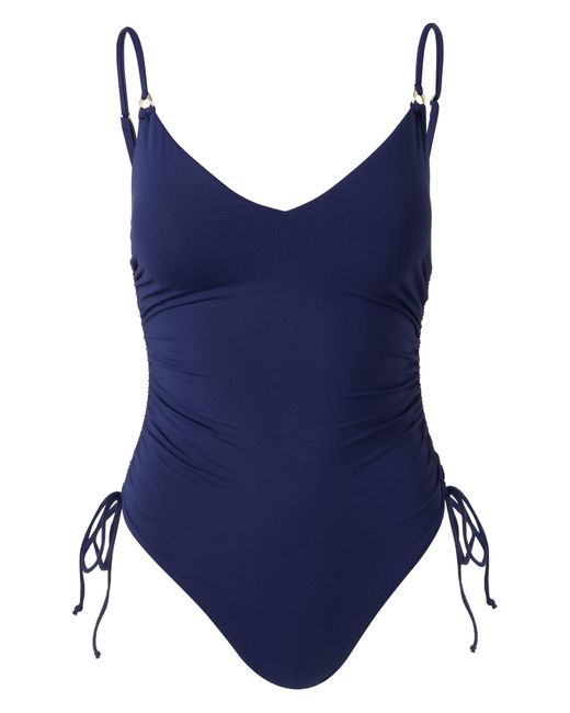 Melissa Odabash Blue Havana Ruched One-piece Swimsuit