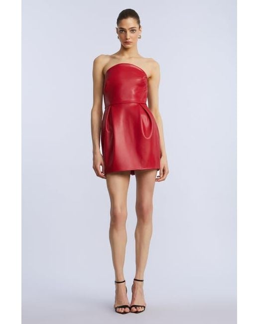 BCBGMAXAZRIA Red Leather Mini