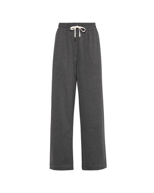 Brunello Cucinelli Gray Pique Track Trousers