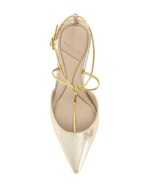 Kenneth Cole Metallic Umi Snakeskin Embossed Pointed Toe Pump