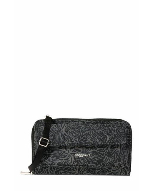 Baggallini Black Rfid Phone Wallet Crossbody Bag