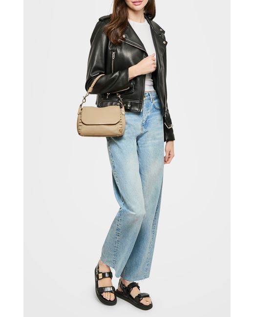 Aimee Kestenberg Gray Mini Zen Leather Crossbody Bag