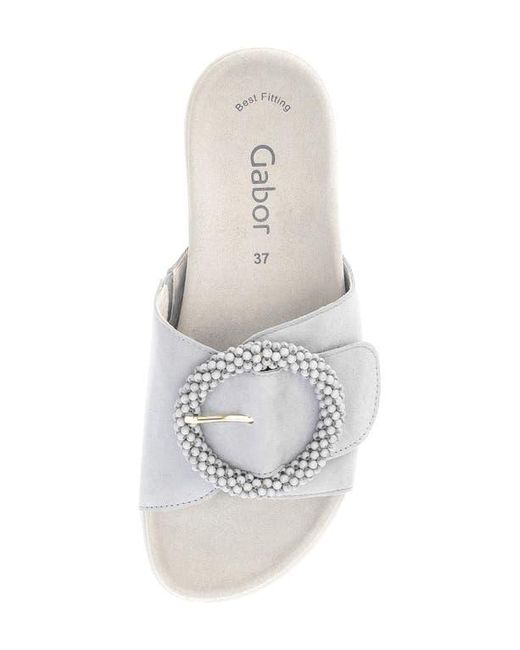 Gabor White 63.760 Platform Slide Sandal