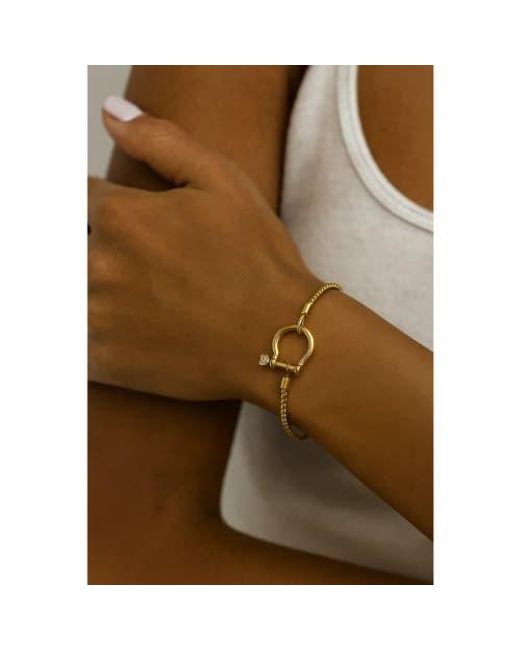 Hollywood Sensation Yellow The Lucky Lock Horseshoe Carabiner Clasp Bracelet