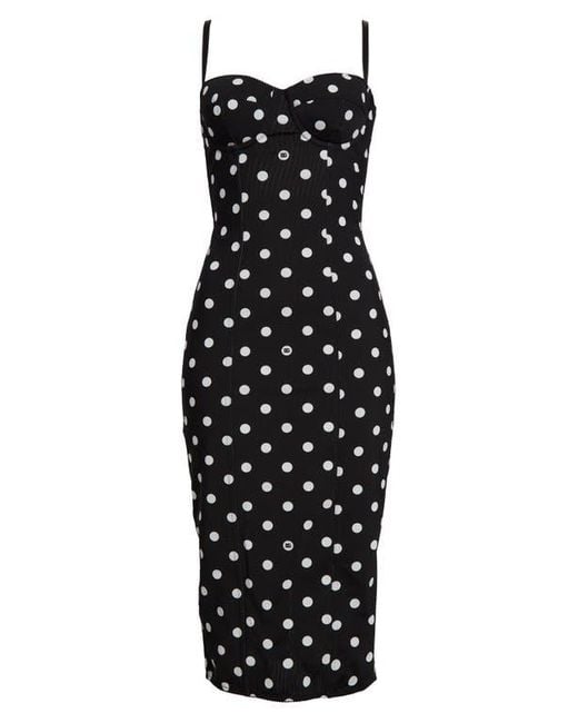 Polka Dot Sheath Dress Chic Black And White Polka Dot Sheath Dress Wedding  Guest Dresses