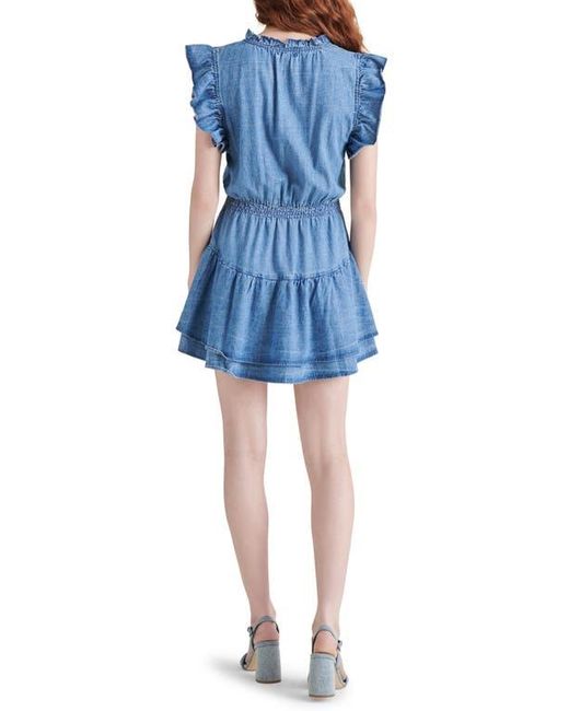 Steve Madden Blue Prairie Dreams Flutter Sleeve Denim Minidress
