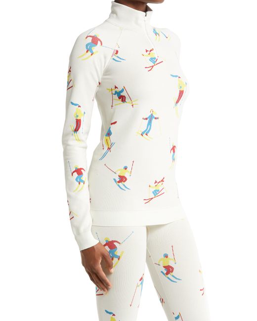 Sweaty Betty Ski Jacquard Half Zip Base Layer Pullover in White Lyst