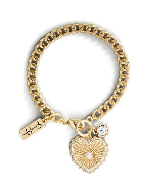 Jessica Simpson Metallic Heart Charm Bracelet