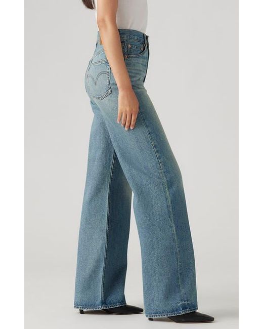 Levi's Blue Ribcage High Waist Wide Leg Jeans