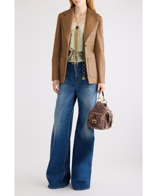Chloé Green Tailored Leather Jacket