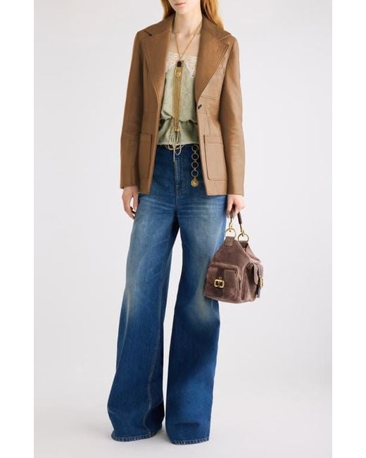 Chloé Green Tailored Leather Jacket