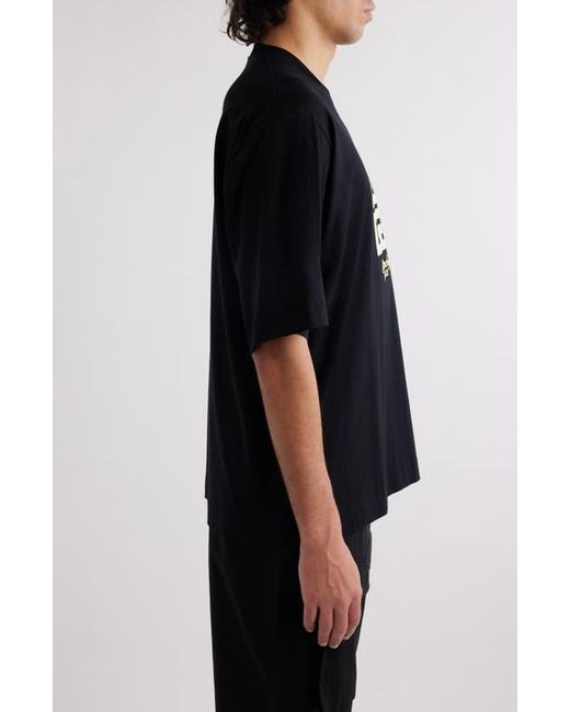 Givenchy Black New Studio Fit Oversize Logo Graphic T-Shirt for men