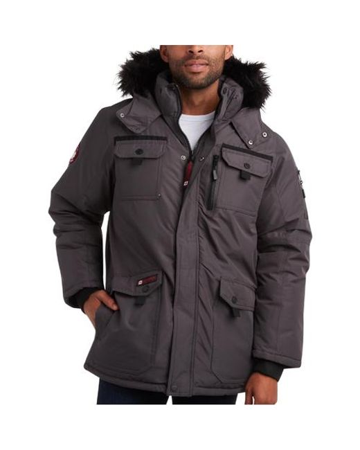 canada weather gear Black Insulated Puffer Jacket for men