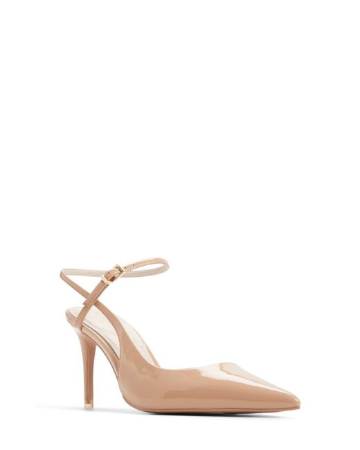 ALDO White Kymmberly Pointed Toe Ankle Strap Pump