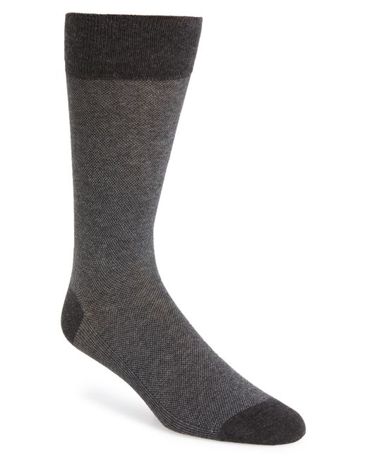 Cole Haan Gray Piqué Texture Crew Socks for men