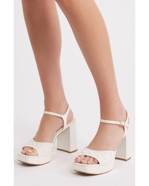 Open Edit White Whitney Block Heel Sandal