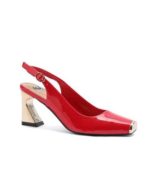 Ninety Union Red Metal Heel Slingback Pump