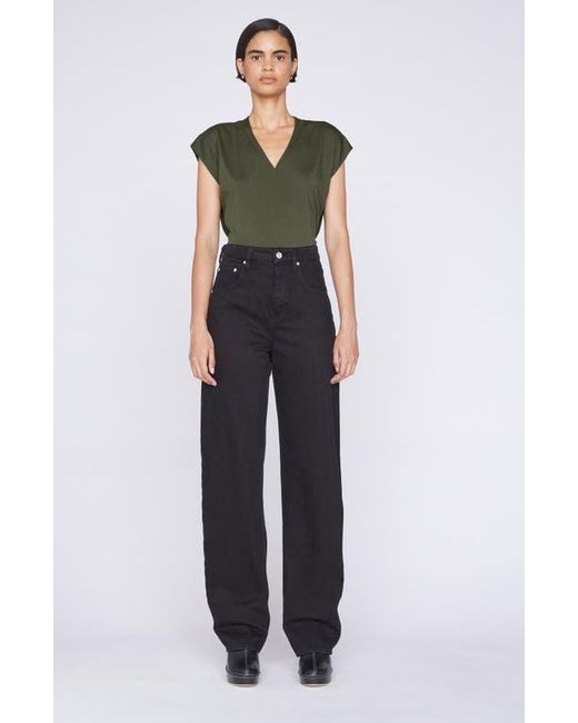FRAME Green Le Mid Rise V-neck T-shirt