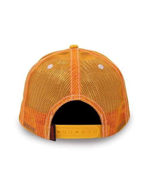 Pleasures Orange Mud Snapback Trucker Hat for men
