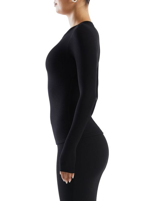 Naked Wardrobe Black Crewneck Long Sleeve Top