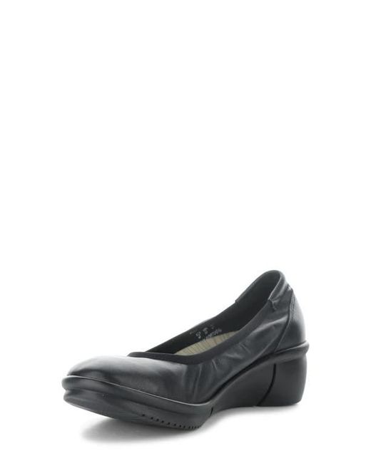 Softinos Black Rem Platform Wedge Pump