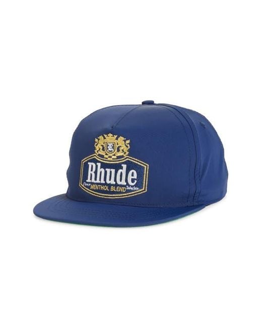 Rhude Blue Collins Fumar Nylon Baseball Cap for men