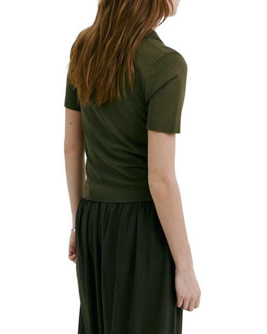 Mango Green Johnny Collar Polo