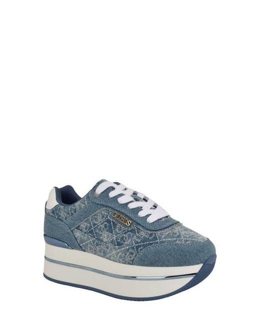 Guess Blue Hansin Platform Sneaker